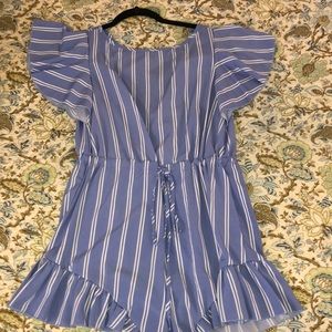 Blue and White stripped romper from Shein- size small-never worn